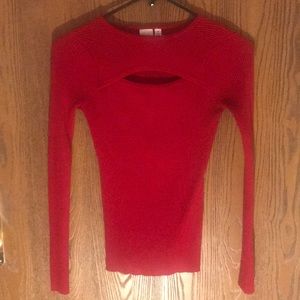 ribbed red long sleeve